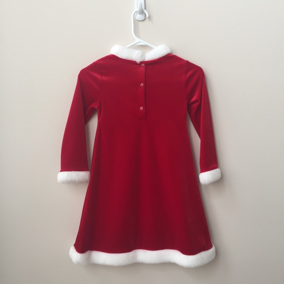 NWOT Red Velvet & White Faux Fur Dress Size 6 - Picture 2 of 3